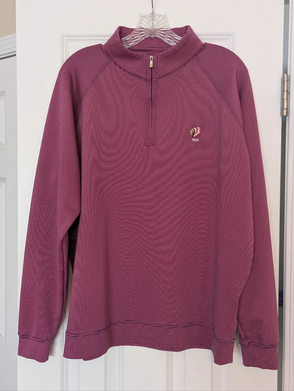 Holderness & Bourne Men's The Hyatt Performance Golf Striped Quarter Zip Sz L - Picture 2 of 9
